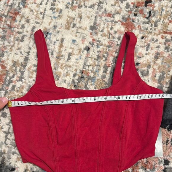 Red Corset Style Juniors Top - Picture 6 of 7